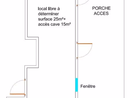 bureau 25 m² + cave 17 m² – vitrine 3 m – rue très passante – amiens saint-honoré
