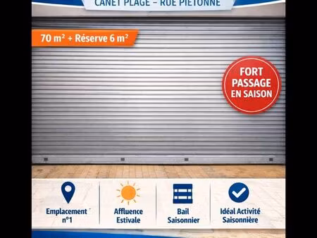 a louer- local commercial bail saisonnier canet plage
