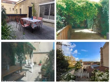 maison meublée 4 pièces (87m² carrez / 105m² au sol) vieux conflans / jardin suspendu + te