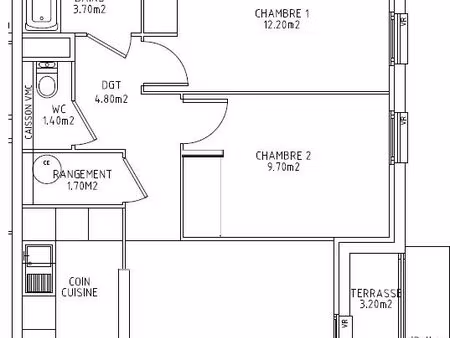 appartement 3 pièces - 60 m² - 660 cc