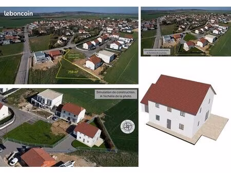 terrain à bâtir viabilisé avec permis de construire et exemple de réalisation