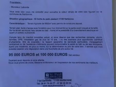 terrain agricole 6200m2