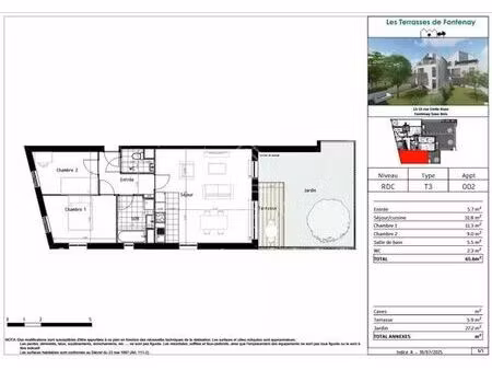 appartement de luxe de 2 chambres en vente à fontenay-sous-bois  île-de-france