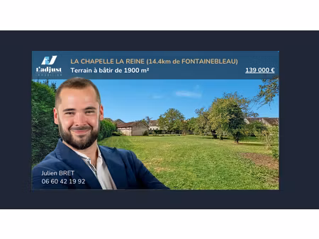 la chapelle la reine centre terrain à bâtir de 1900 m2