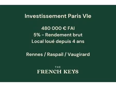 local commercial déjà loué — raspail / rennes  paris 6e  rendement brut 5 %