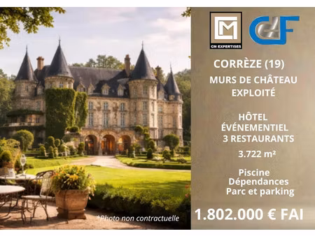 vente château 47 pièces 1 m² à brive-la-gaillarde (19100)  1 802 000 €