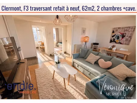 vente appartement 3 pièces 62 m² à clermont-ferrand (63000)  163 000 €