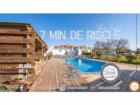 vente maison 3 pièces 96.5 m² à riscle (32400)  192 600 €