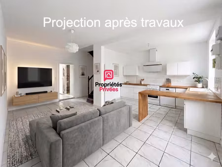 maison mitoyenne avec cour et 2 chambres