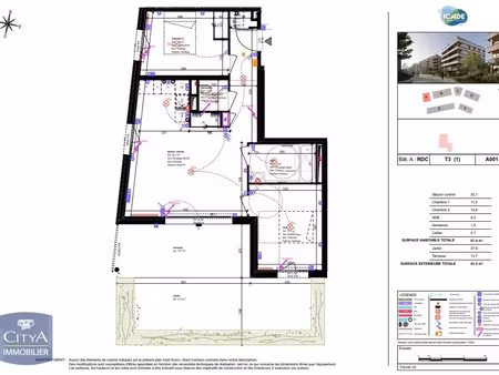 location appartement 3 pièces 61 m² à cognin (73160)