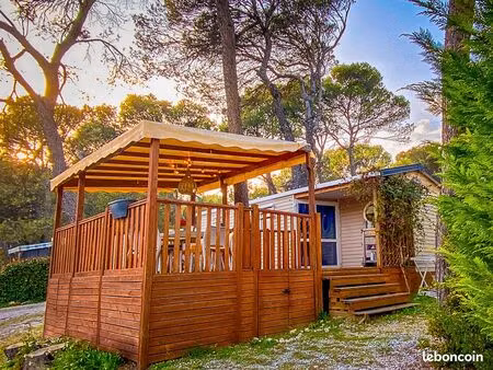 vente mobil-home 31 m² + grande terrasse 25 m² – climatisation – lambesc (provence)