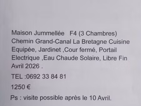 maison à louer maison f4