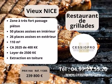 restaurant 110 m² nice