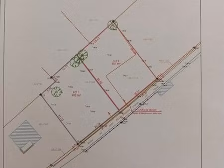 2 terrains à bâtir de 900m2 chacun