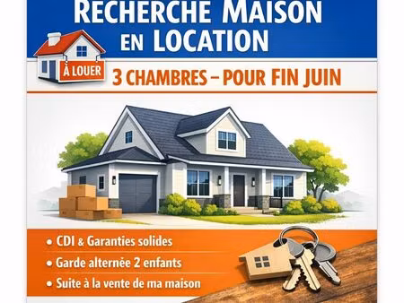 recherche location 3 chambres à partir de fin juin