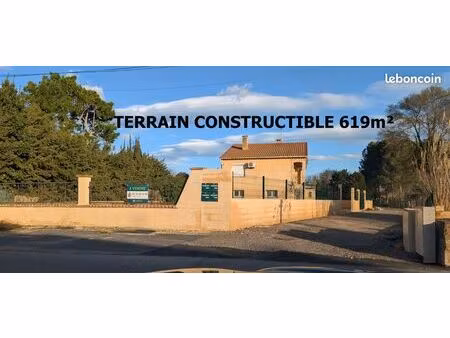 vente | terrain constructible | 619 m² | pézenas | expo sud | jardin
