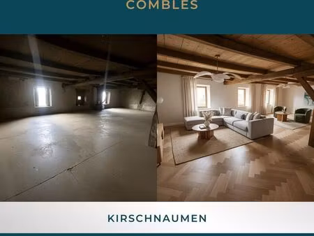 combles en duplex 80 m² + 80 m² – autorisation validée – toiture neuve – parkings – kirsch