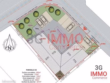 location pro | local commercial | 106 m² | chauray