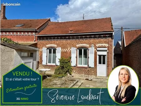 vente | maison mitoyenne | 2p | 1ch | 64 m² | davenescourt | expo sud | jardin