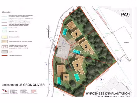 vente terrain 1121 m² à montpellier (34000)  660 000 €