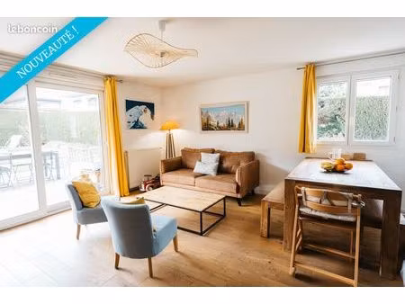 t4 - 74m2 - rez de jardin - jardin + terrasse + garage - au calme proche centre sallanches