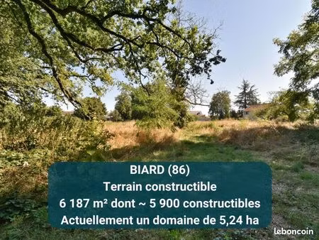 biard 86580  terrain constructible 6187 m²  rue turquand