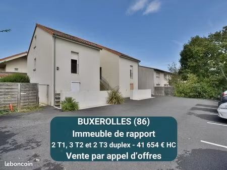 buxerolles 86180  immeuble de rapport pour investir sur poitiers  7 lots nus (2 studios  3