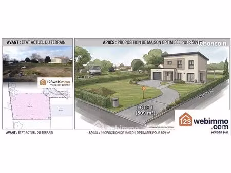 terrain 509 m² longeville sur mer