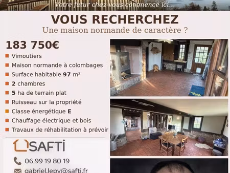 vente maison 3 pièces 97 m² vimoutiers (61120)