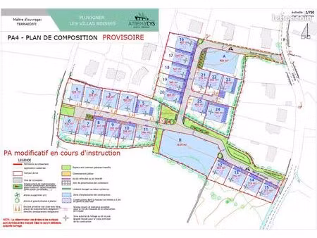 terrain 465 m² pluvigner