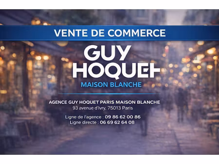 fonds de commerce bar/restaurant paris 13e