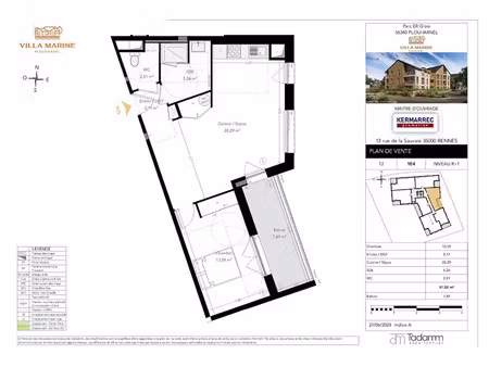 vente appartement 2 pièces 51.82 m² à plouharnel (56340)  270 000 €