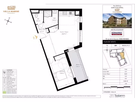 vente appartement 2 pièces 51.81 m² à plouharnel (56340)  353 000 €
