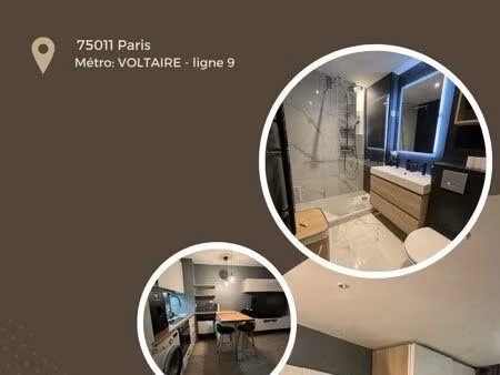 studio premium avec balcon – paris 11 (clim  meublé  équipé)