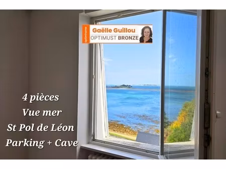 appartement 3 pièces -60m²- vue mer - st pol de léon - place de parking + cave
