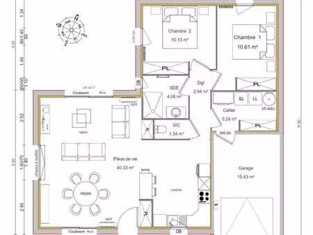 vente maison à l'aiguillon-sur-vie (85220) : à vendre / 74m² l'aiguillon-sur-vie