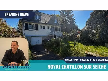 maison 114 m² avec 4 chambres et un bureau. sous sol total