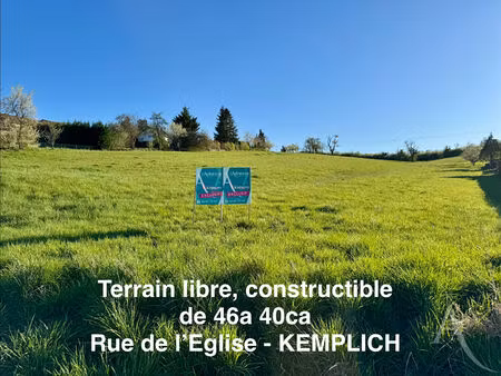 terrain constructible de 46 ares 40 ca - libre de tout constructeur
