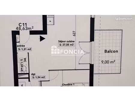 appartement t2 avec balcon neuf saint-just 01250