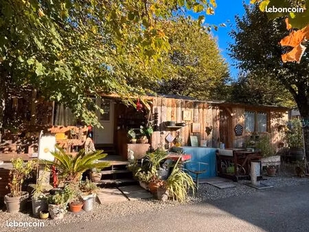 mobil-home 40m² – location 1 an + option d’achat – ariège terrasse + atelier – cadre natur