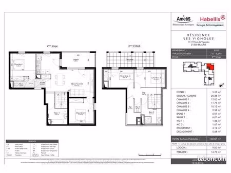 duplex 5 pièces 103 m²