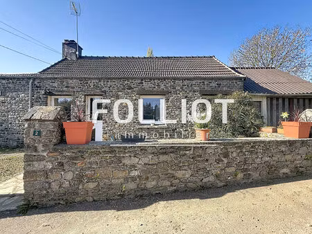 a vendre maison en pierres à port-bail-sur-mer avec autonomie de plain pied et jardin bien