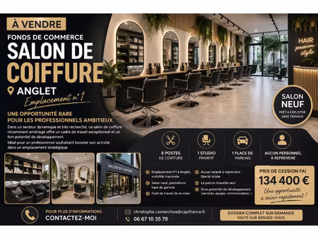 fonds de commerce à vendre anglet 3 pièce(s) 69m2 134 400€