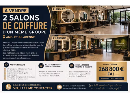 fonds de commerce à vendre labenne 6 pièce(s) 130m2 268 800€