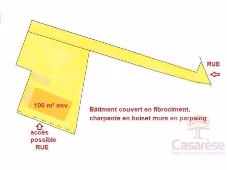 bâtiment hangar sur 1002m² terrain  constructible et divisible à 45400 fleury les aubrais