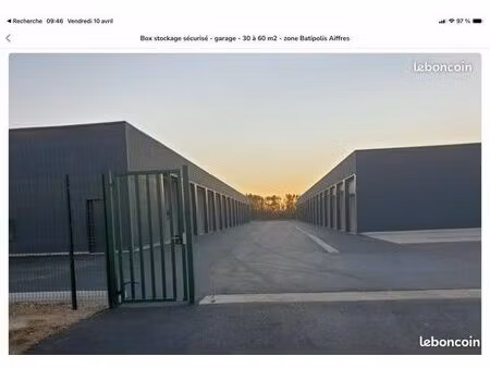 ? box de stockage sécurisé – 29 m² (extension possible à 60 m²) – aiffres / niort (zone ba