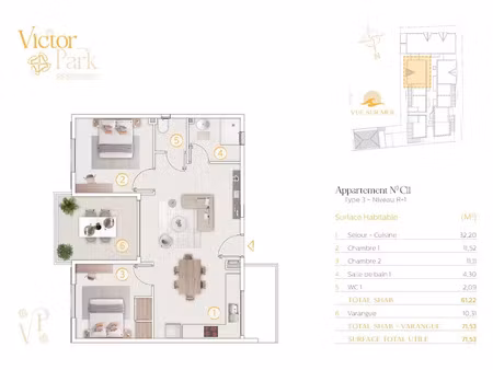 vente appartement 3 pièces 61.22 m² à saint pierre (97410)  338 000 €