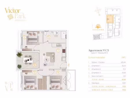 vente appartement 4 pièces 61.16 m² à saint pierre (97410)  379 000 €