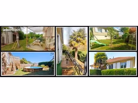 belle maison 3 ch. et studio indépendant avec une belle piscine en bois