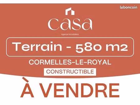 terrain 580 m² cormelles-le-royal